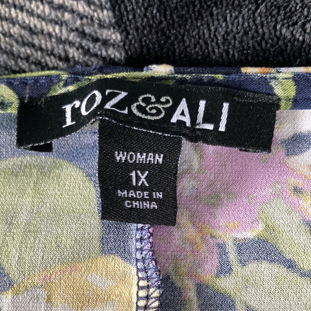 Roz & Ali Tropical Floral Dress 1X NWT - Picture 3 of 5